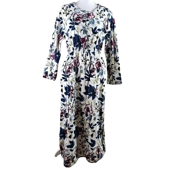JNMY Floral Linen Maxi Dress in Large - Picture 1 of 8
